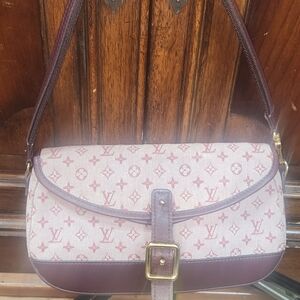Louis Vuitton Majorie Mini Lin Burgundy and Pink Monogram Shoulder Bag
